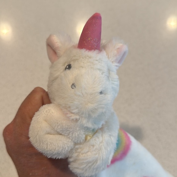 Blankets & Beyond Rainbow White Unicorn Baby Security Blanket Lovey Nunu - Picture 9 of 9